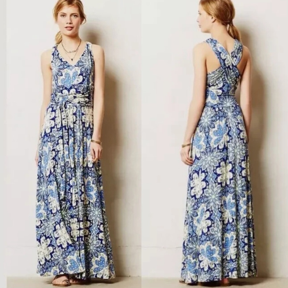 Anthropologie Vanessa Virginia Print Maxi Dress
